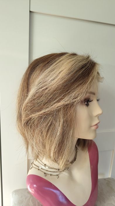 Peruka z naturalnych włosów lace front . Nowa.