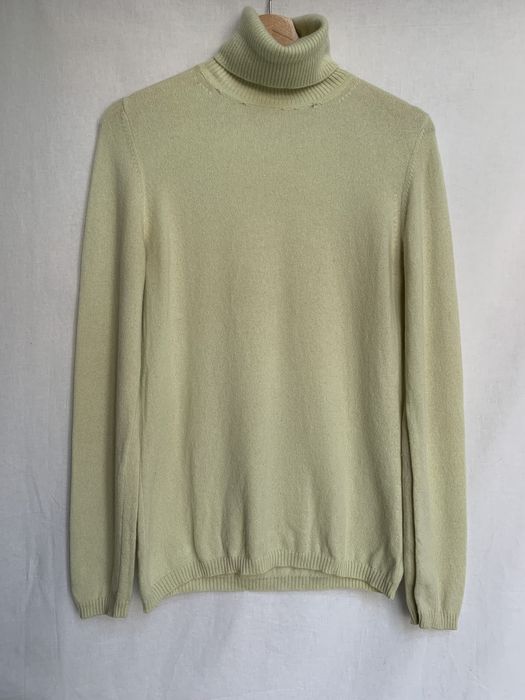 Golf pistacjowy kaszmir wełna S/M basic jasny zielon
