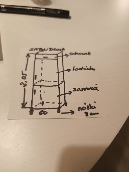 Lodówka z zamrażarką w zabudowie. Amica.