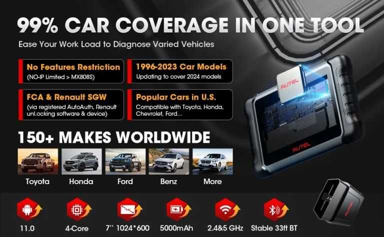 AUTEL MK808K BT ,Garantia, Assistência Técnica, MODELO CERTIFICADO