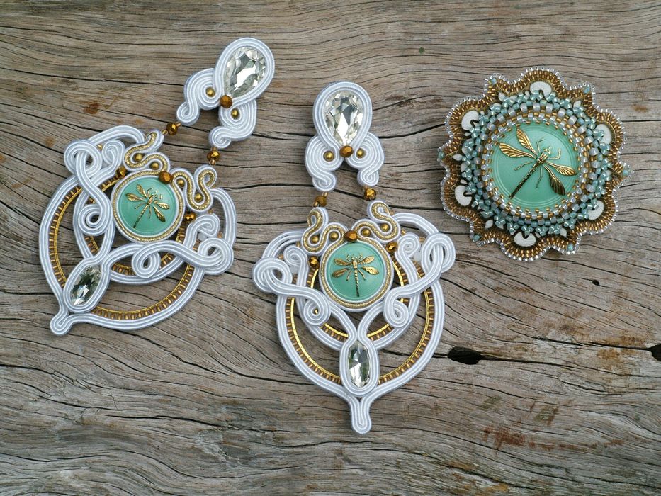 Ażurowe kolczyki ślubne boho glamour