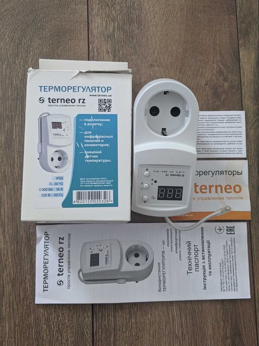 Терморегулятор TERNEO rz з датчиком 16А