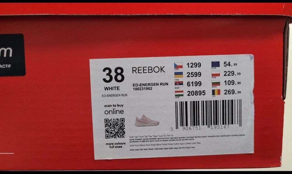 Adidasy reebok 38 24.5cm różowe bieganie