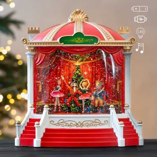 Новорічна музична іграшка з снігом Новорічний ліхтар Новогодний фонарь