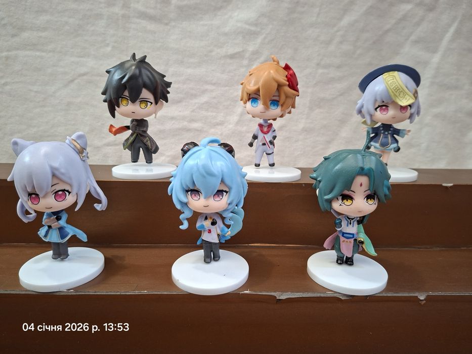 Набор фигурок 6 шт Геншин Импакт Genshin Impact Гань Юй Сяо Чжун Ли