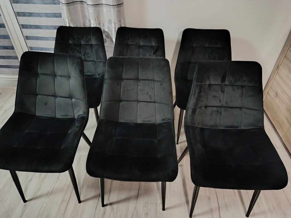 Krzesła chick czarne velvet 6 szt