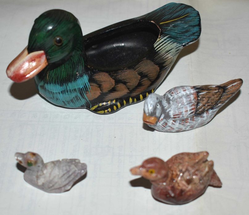 Ceramiczne stado kaczek figurki zestaw kaczek