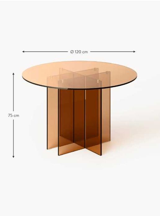 Okrągły stół do jadalni ze szkła Anouk ś.120cm (Westwing)