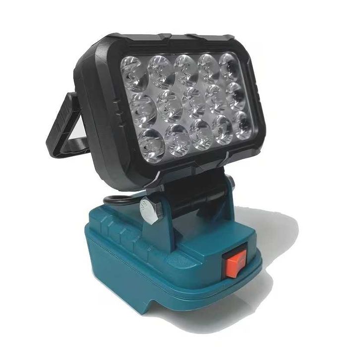 Светодиодный фонарь с USB. прожектор от аккумулятора 18-21В Макита