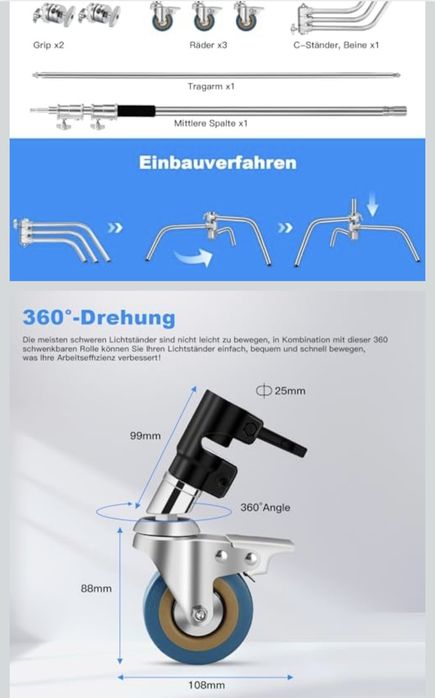 Nierdzewny kolumnowy statyw 3.3m oświetleniowy do studia lampy światła