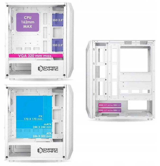 Obudowa EMPIRE GAMING OE-CA-22 Midi Tower biały