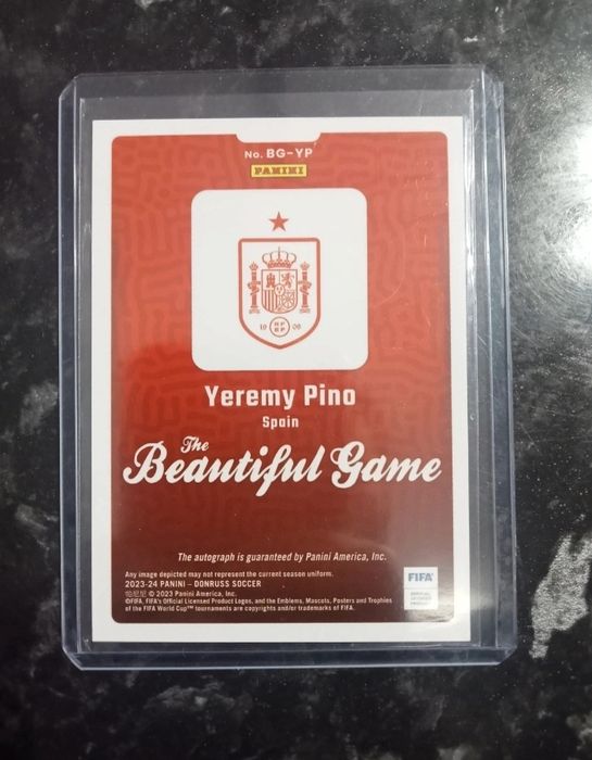 Carta Yeremy Pino assinada pelo jogador