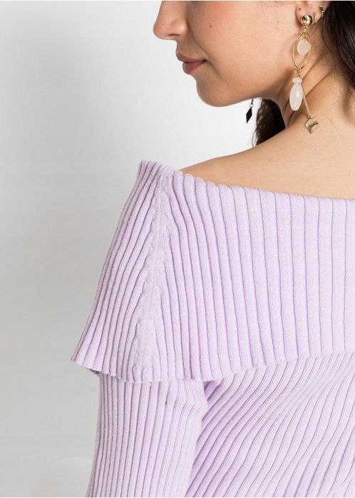 B.P.C sweter odkryte ramiona jasny fiolet 40/42.