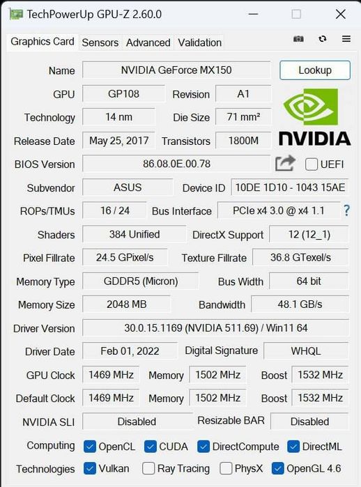 Asus Vivobook MX150 (2 GB) | i5-8250U | 8/256 GB | Win 10 Home