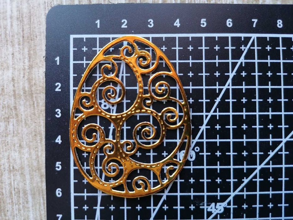 Scrapki złote jajka ażurowe 3szt.