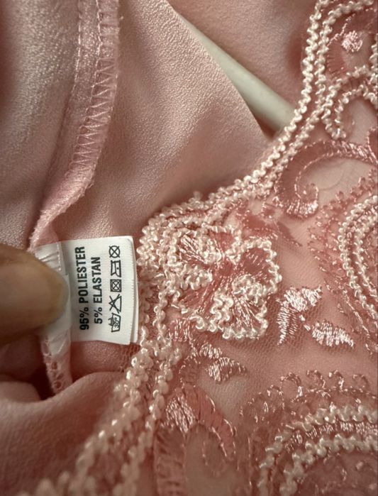 Sukienka maxi weselna Bosca 38 pudrowy róż