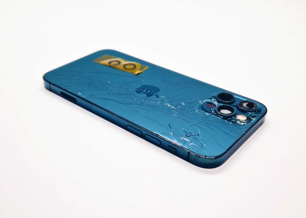 Korpus Obudowa Tylnia iPhone 12 Pro Navy Blue Oryg. Zbita Szybka