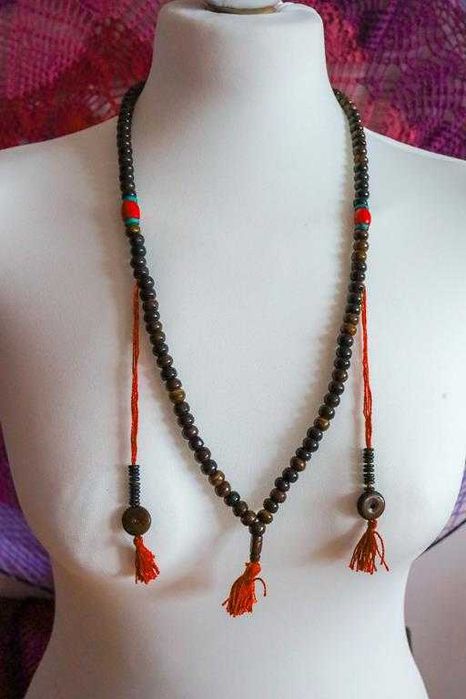 Mala tybetańska sznur naszyjnik różaniec modlitewny do medytacji.