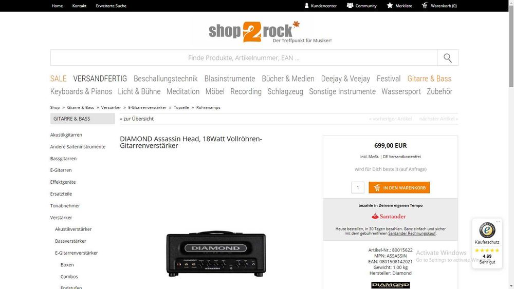 Amplificador Diamond Assassin Hand Made in USA