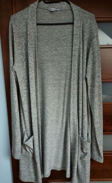 New Yorker AMISU Sweter klasyczny Kardigan szary roz. L