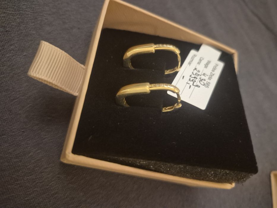 Piękne złote kolczyki 585 kłódki
