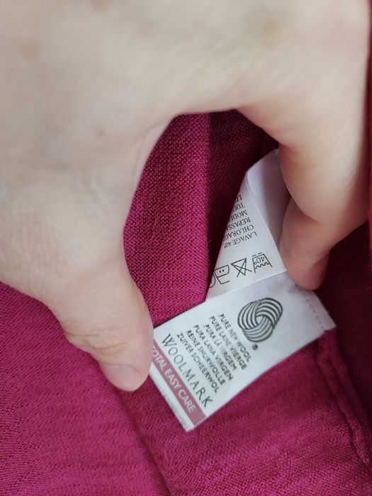 Różowy sweter, kardigan fuksja 100% merino