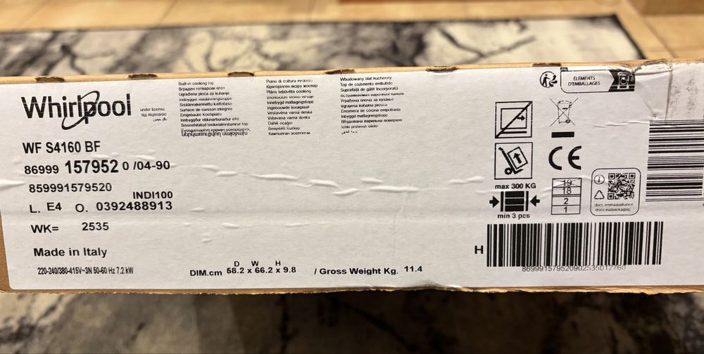 Płyta indukcyjna Whirlpool WF S4160 BF