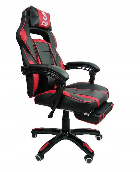 Fotel Gamingowy obrotowy dla graczy DEUS LARGE Red