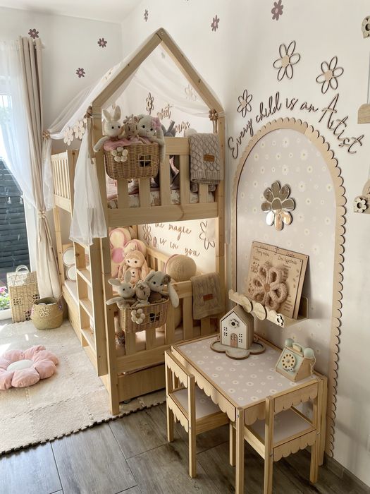 Łóżko piętrowe domek 70x160 cm