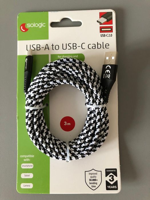 Кабель USB-C 3 метра новий в упаковці