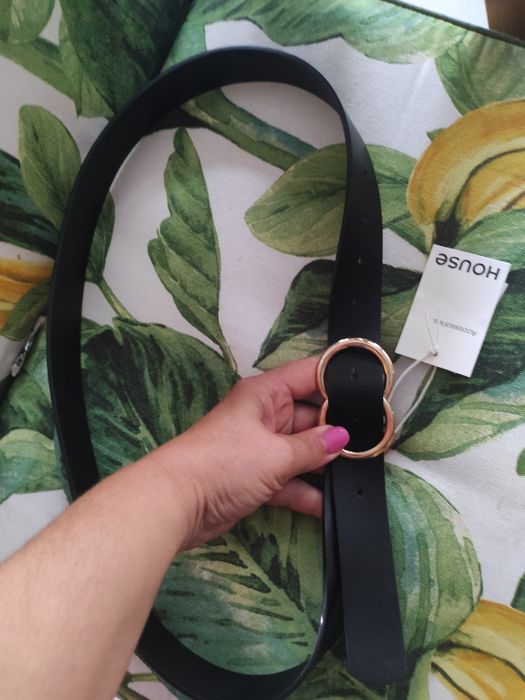 Pasek damski regulowany czarny M/L