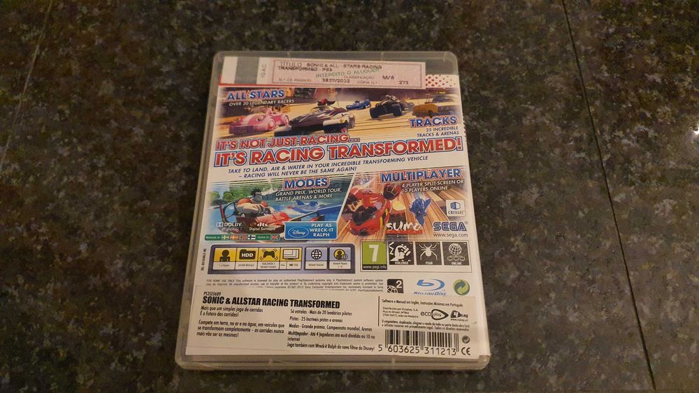 Jogo Sonic All Stars Racing Transformed (Ps3 Completo Limited Edition)