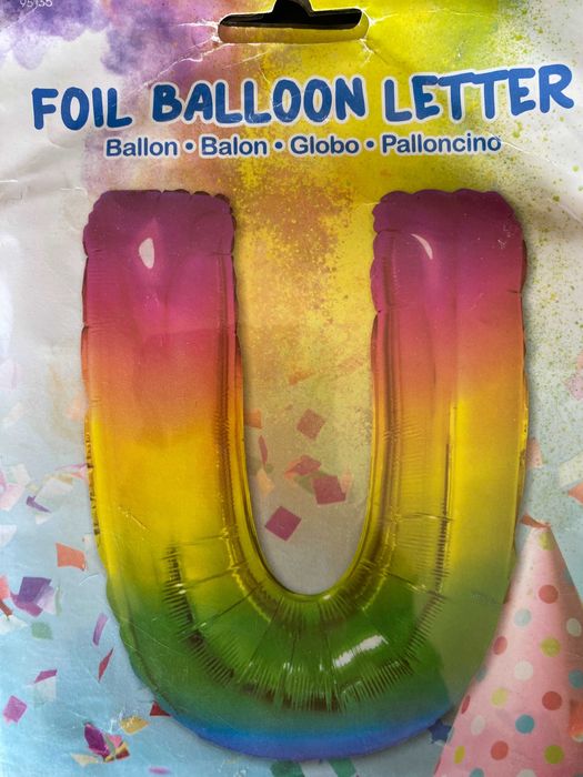 Balon foliowy, litera U, 86 cm
