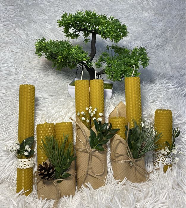 Еко свічки з бджолиної вощини | Ручна робота | Декор і подарунок