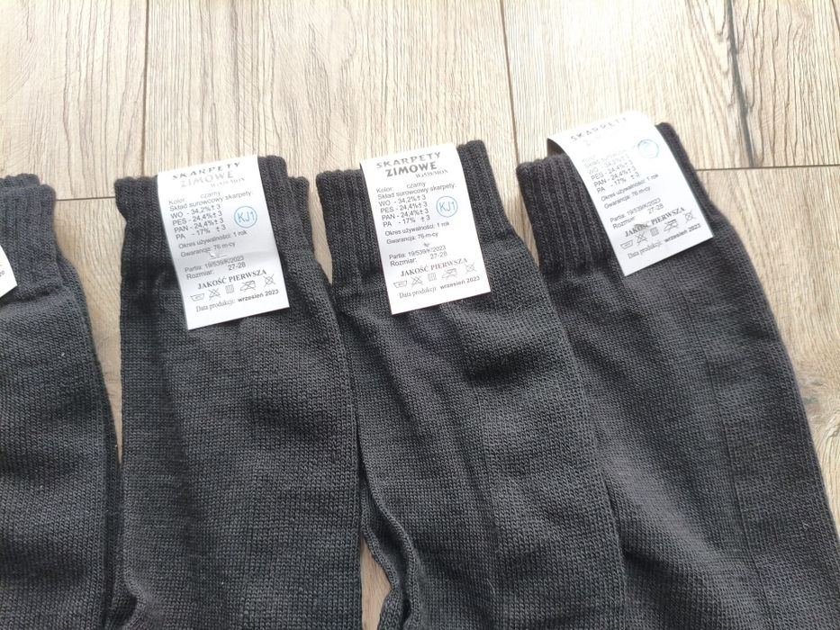 Skarpety zimowe wojskowe r 29-30 z x6 i r 27-28 x3, wz539/MON