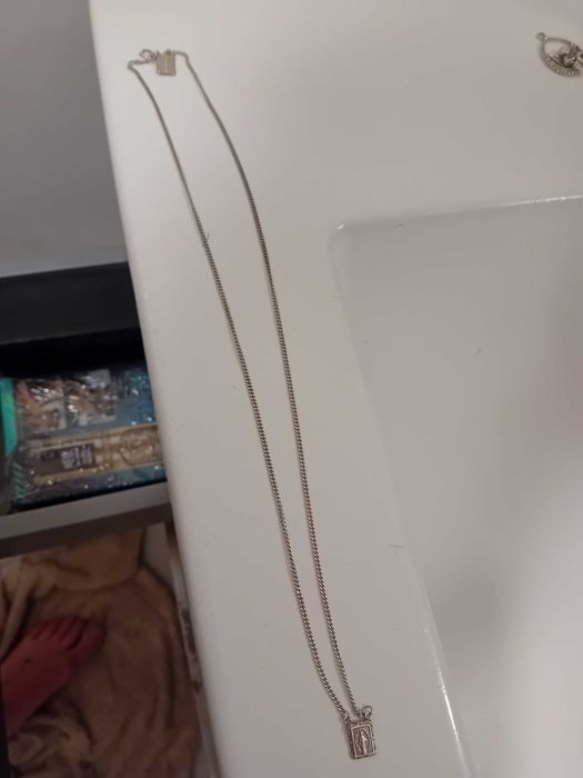 Fio prata com 2 pendentes