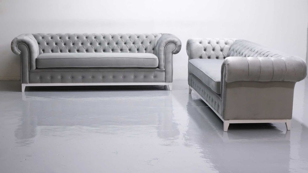 SYR nowa fantastyczna sofa 3 osobowa MAX KANAPa szary welur old design