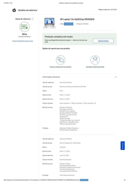 HP 15S i5 12ª Geração | 16GB RAM | 1TB SSD | Ainda na Garantia (2027)