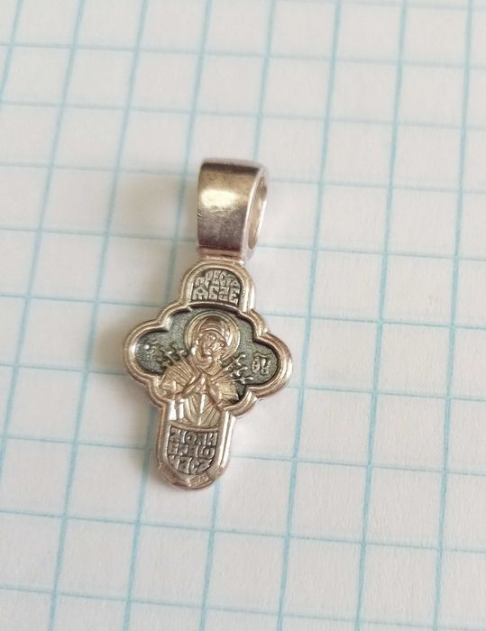 Вінтажний кулон підвіс Хрест Медальйон Срібло 925 проби, вага виробу 1,64 г