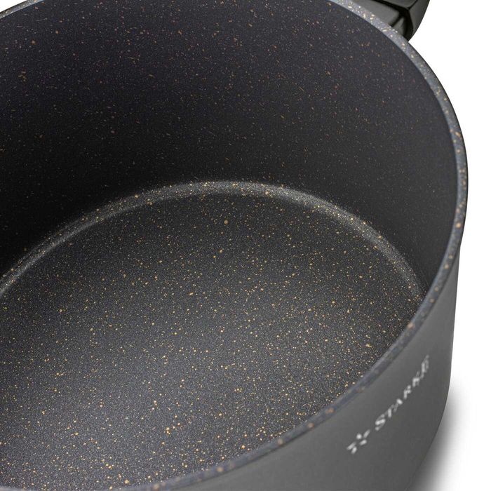 Nowy zestaw garnków Starke pro 12 elem. garnki patelnia czarne