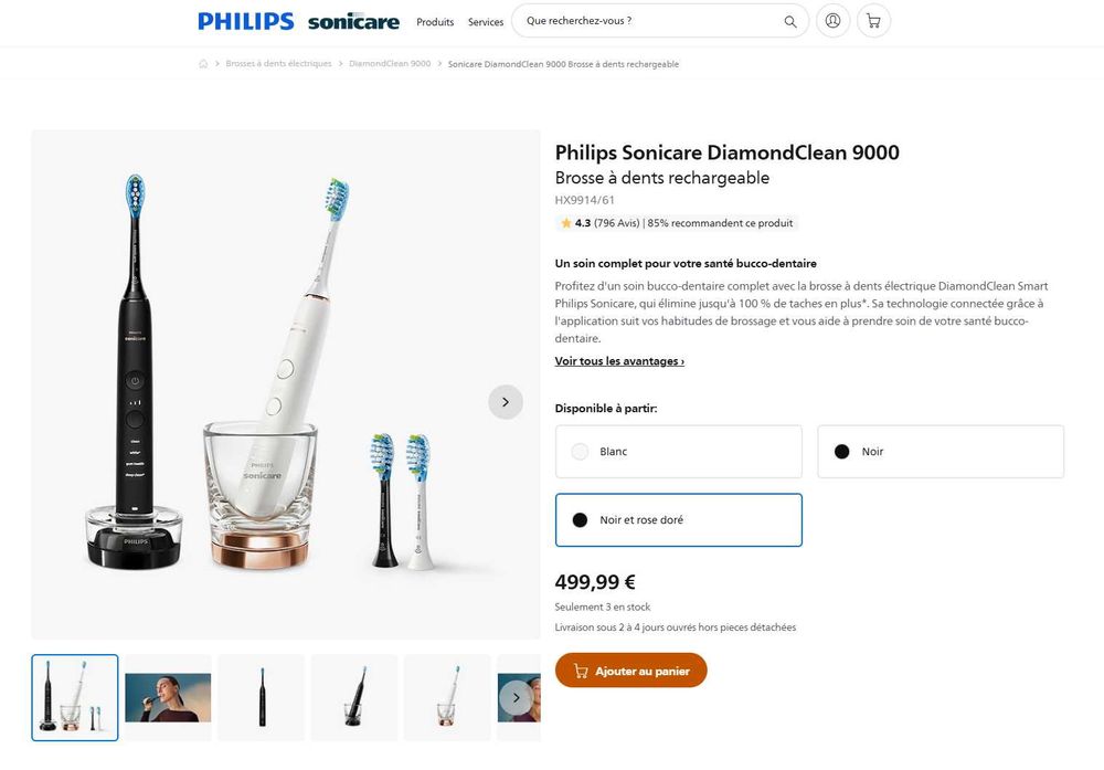 Набор электрических зубных щеток Philips Sonicare 9000 HX9914/61