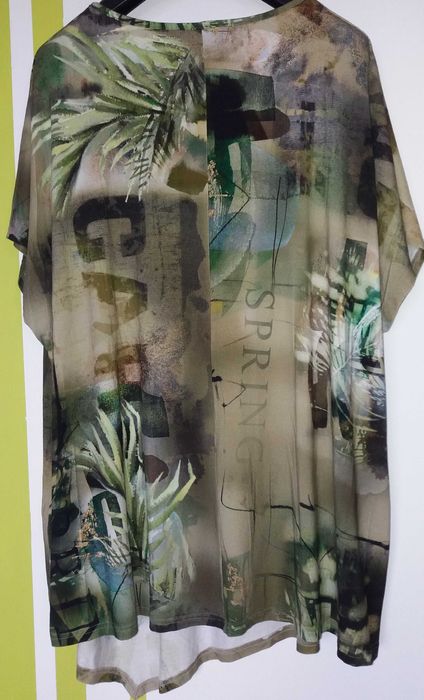 XXL Bluzka/ tunika w zielonej tonacji Doris Streich.