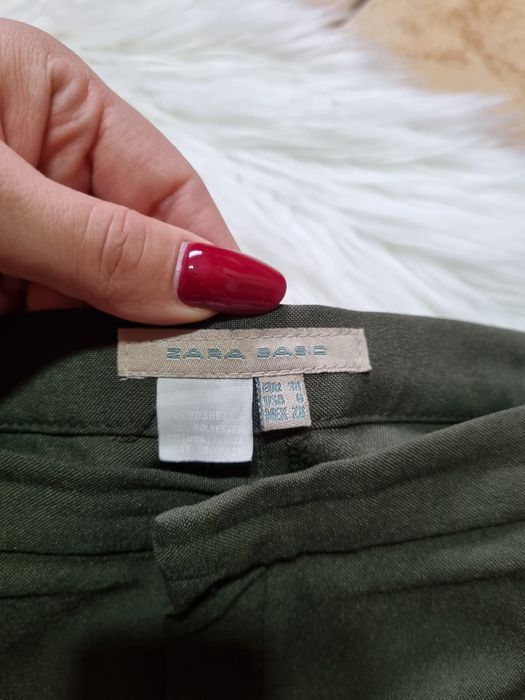 Eleganckie spodnie khaki damskie • Zara Basic • M/38