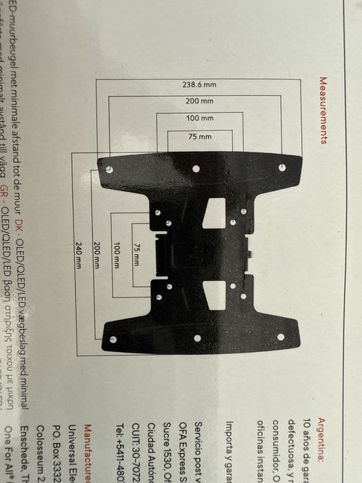 Suporte de parede para TV (novo com garantia)
