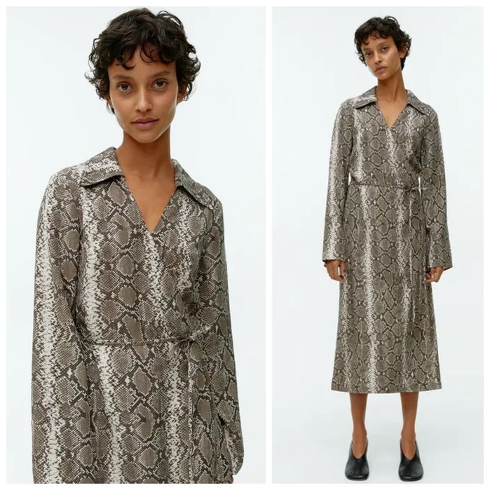 ARKET 38r markowa NOWA sukienka długa midi skóra węża panterka