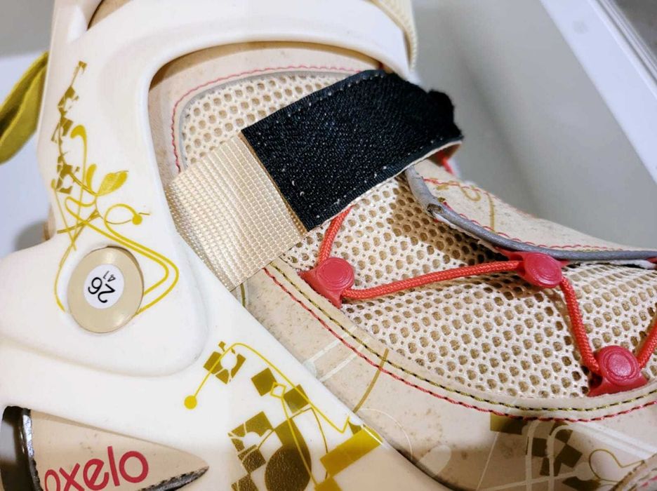 Patins Linha Adulto como novos > Rosa/Creme >Tamanho 41 >Usados 1 vez