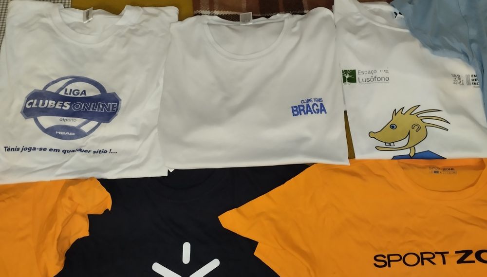 31 t-shirts de vários tamanhos nunca usadas (ler anúncio)