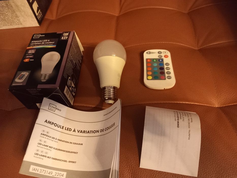 Żarówka E27 LED Ozdobna + Pilot 16 Kolor Livarno