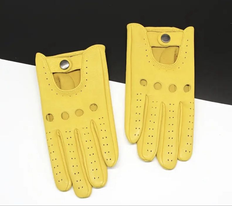 Жовті  шкіряні рукавички