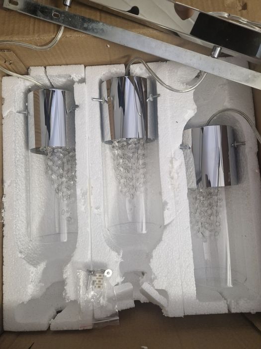 Lampa Italux na 3x E14 srebrna